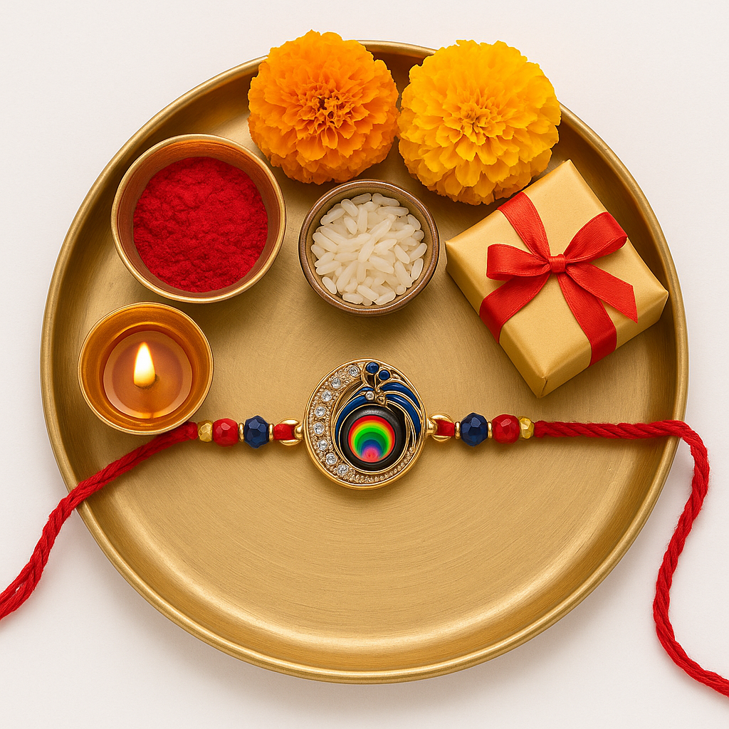 🌈 Designer Peacock Rakhi for Brother