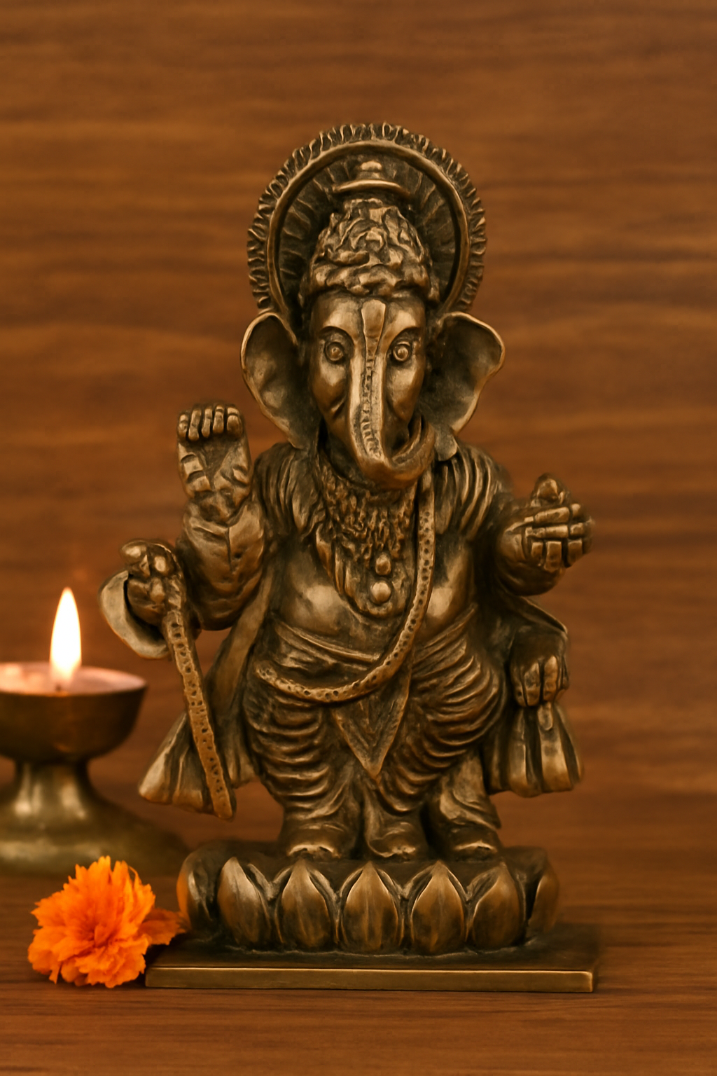 Divine Bronze Lord Ganesha Idol
