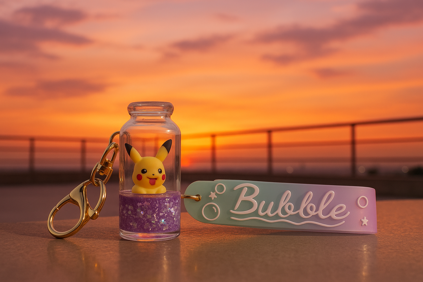 Pikachu “Bubble Bottle” Keychain