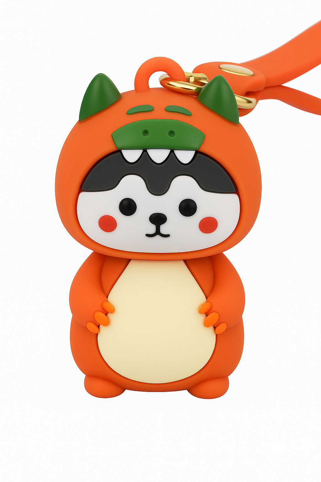 Cute Dino Costume Fox Keychain