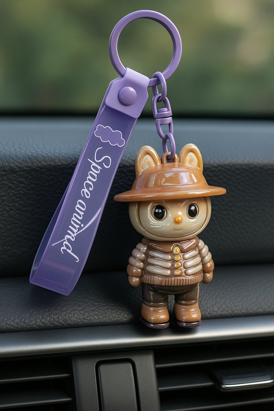 Space Animal Purple Cat Keychain |