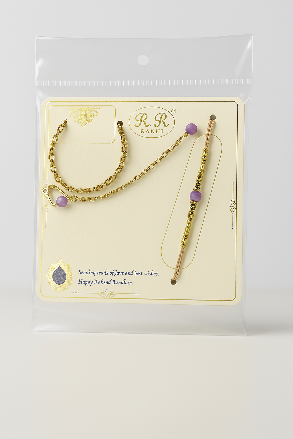 Premium Rakhi & Bracelet Combo 💜✨