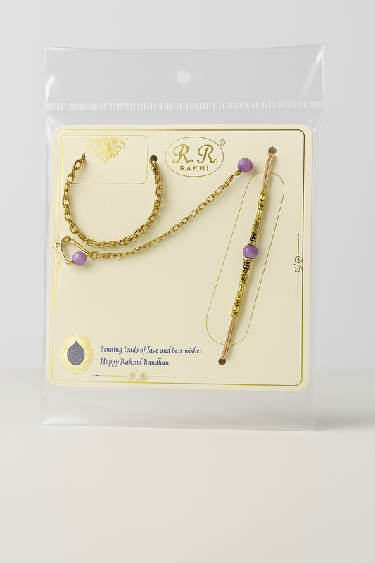 Premium Rakhi & Bracelet Combo 💜✨