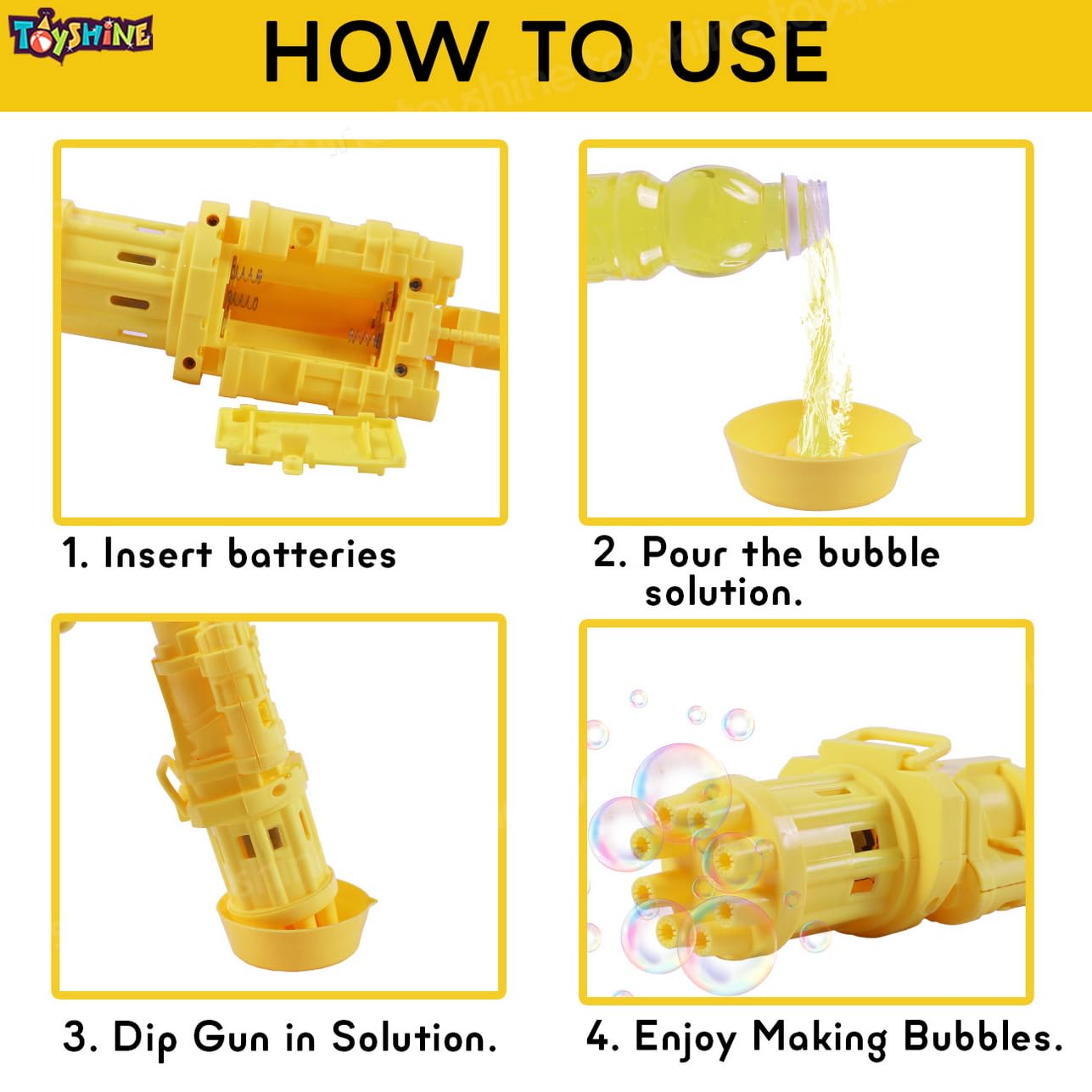 8 Hole Electric Bubbles Gun Gatling Bubble Machine Toy with Scoup Bottle