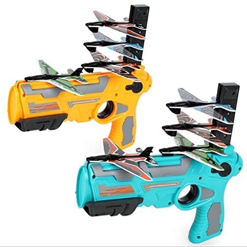 Airplane Launcher Toy Catapult Aircrafts Gun with 4 Foam Aircrafts,