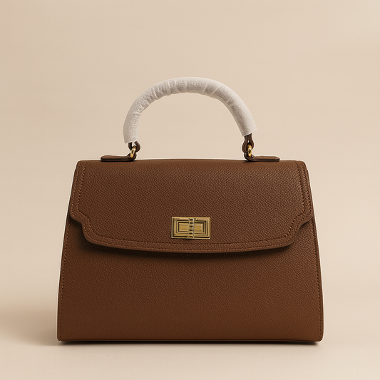 Premium Brown Structured Handbag