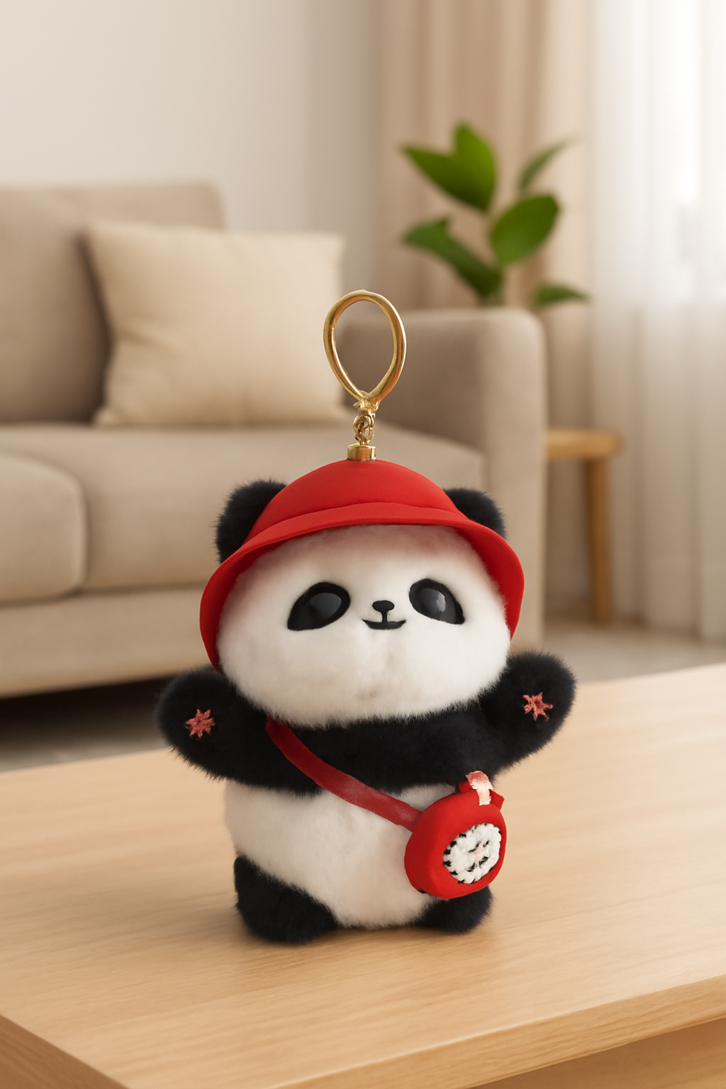Cute Panda Plush Keychain