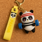 Cute Panda Weightlifter Keychain