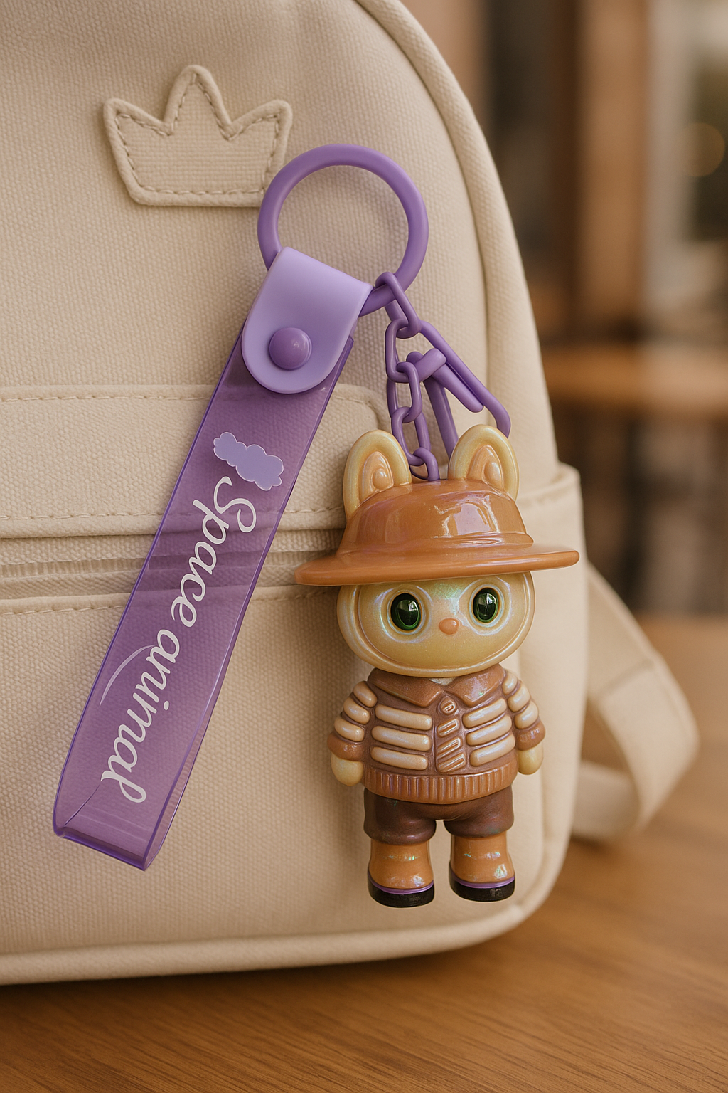 Space Animal Purple Cat Keychain |