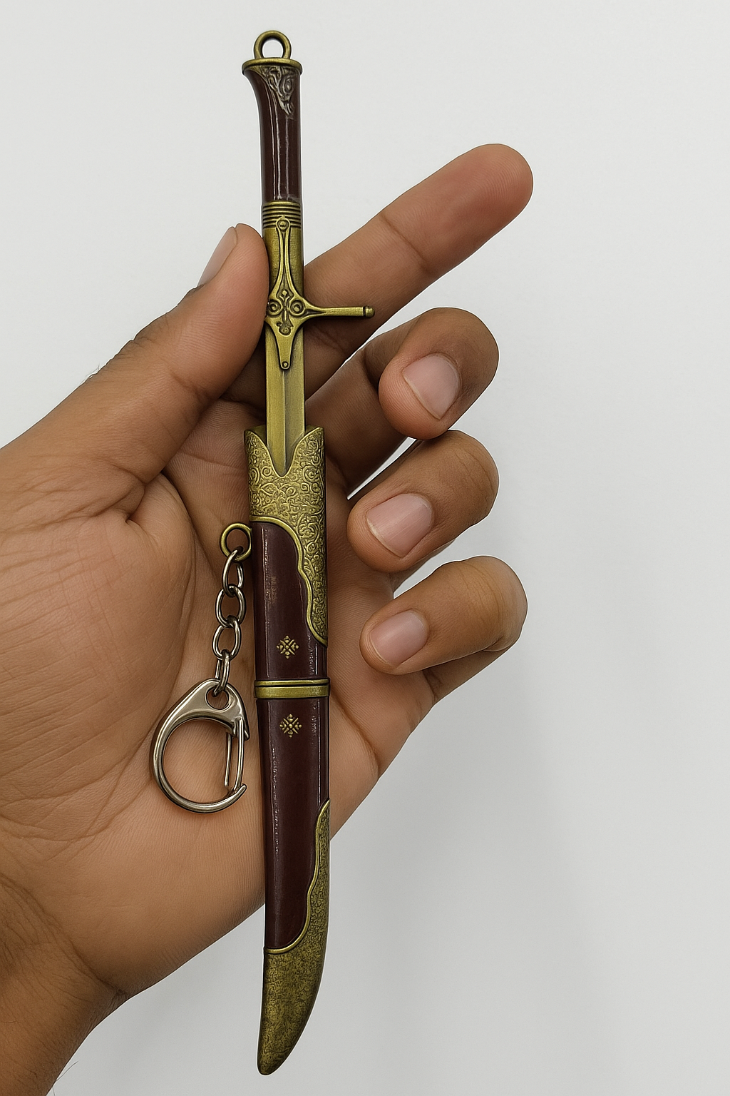 Premium Miniature Sword Keychain with Purple Tassel |