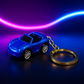 Blue Sports Car Keychain