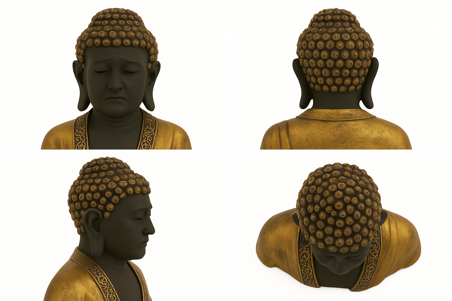 ✨ Black & Golden Buddha Bust Idol🎇