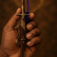 Premium Miniature Sword Keychain with Purple Tassel |