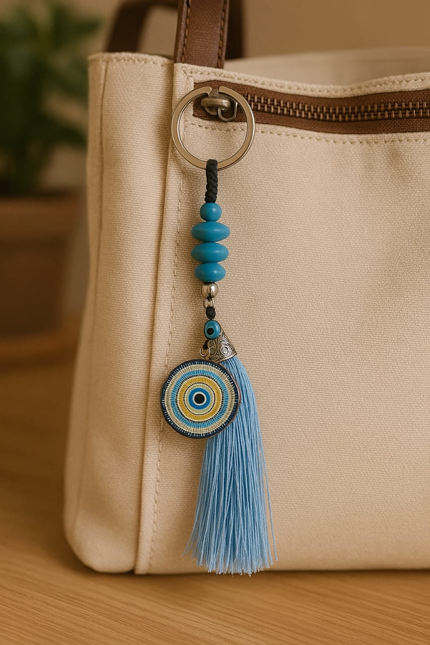 Evil Eye Tassel Keychain