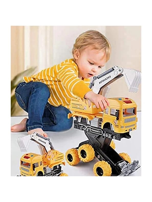 Friction Powered Engineering Excavator Truck for Kids Boys Girls