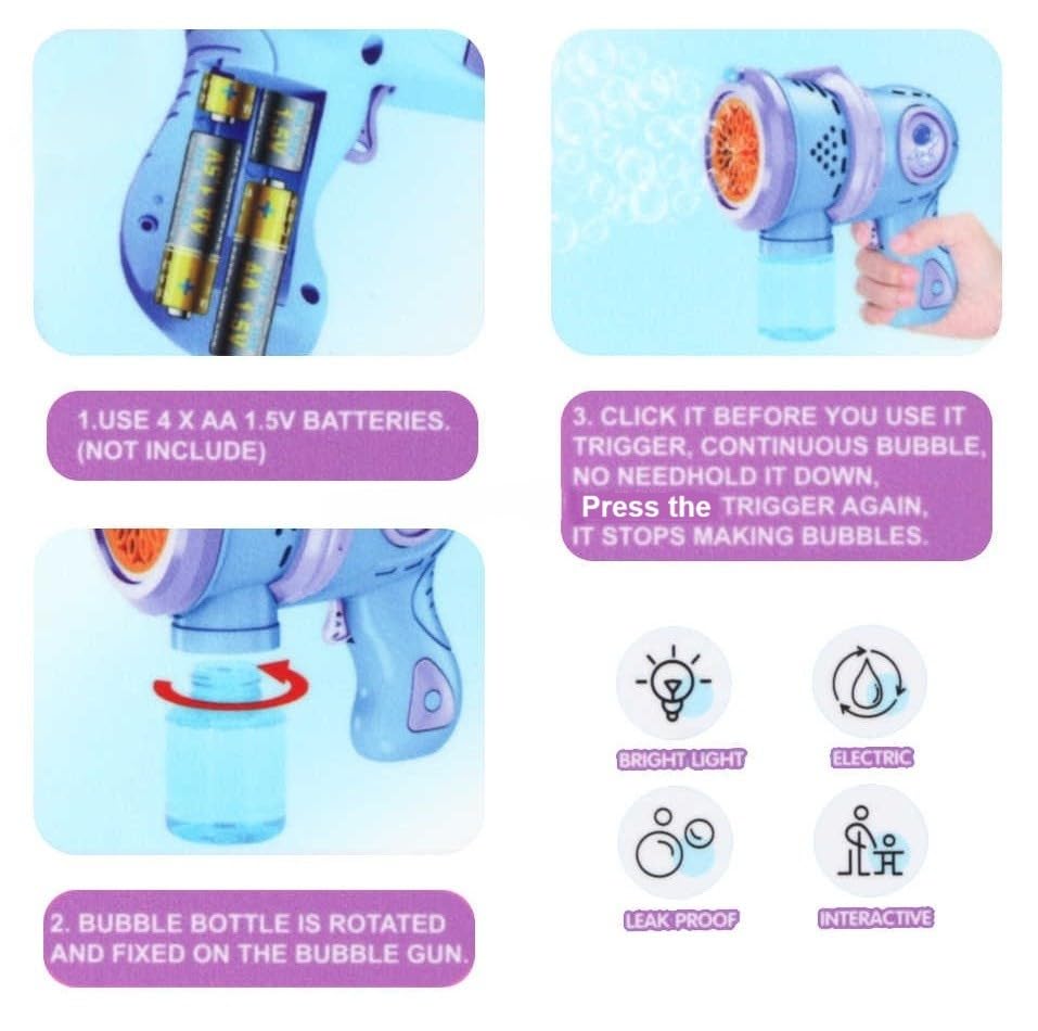Big Size Bubble Gun Machine for Kids Automatic Bubble Gun