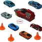 Racing Team Mega Launcher Playset | 7 Die-Cast Metal Cars | High-Speed Racing Action | Powerful Car Launcher