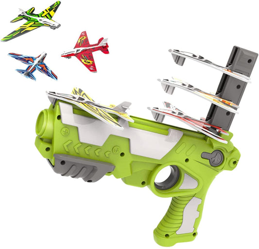 Airplane Launcher Toy Catapult Aircrafts Gun with 4 Foam Aircrafts,