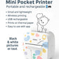 Mini Pocket Thermal Printer | Wireless Rechargeable Printer |