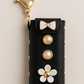Black Bow & Pearl Mini Pouch Keychain