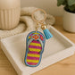 Colorful Rhinestone Flip-Flop Keychain