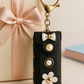 Black Bow & Pearl Mini Pouch Keychain