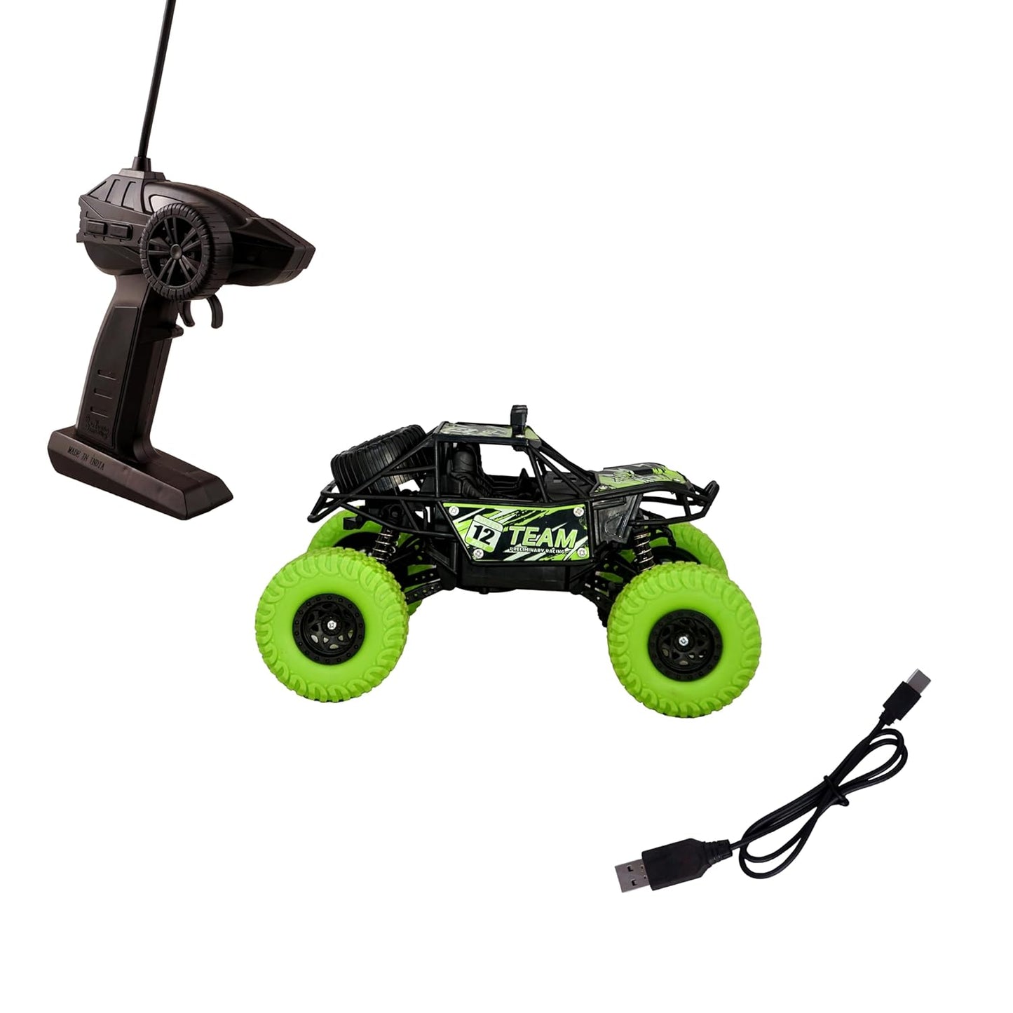 RC Monster Truck Remote Control Car For Kids Rock Crawler, 5 Function 1:18 RC Car Toys For Boys
