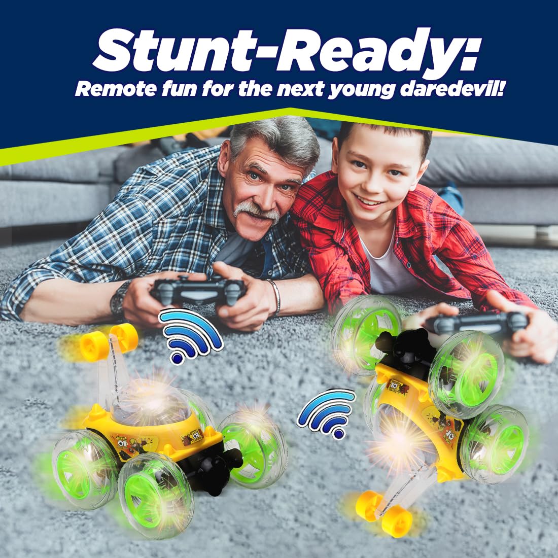 9802 Rechargeable 5 Functions 360° Rotating & Rolling Big Stunt Car Toy