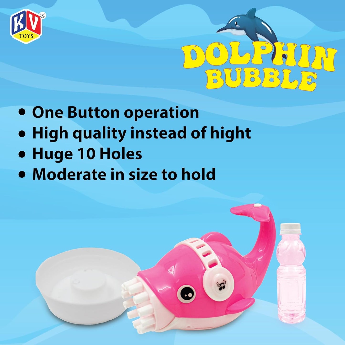 Dolphin Bubble Gun for Kids | 10-Hole Bubble Machine