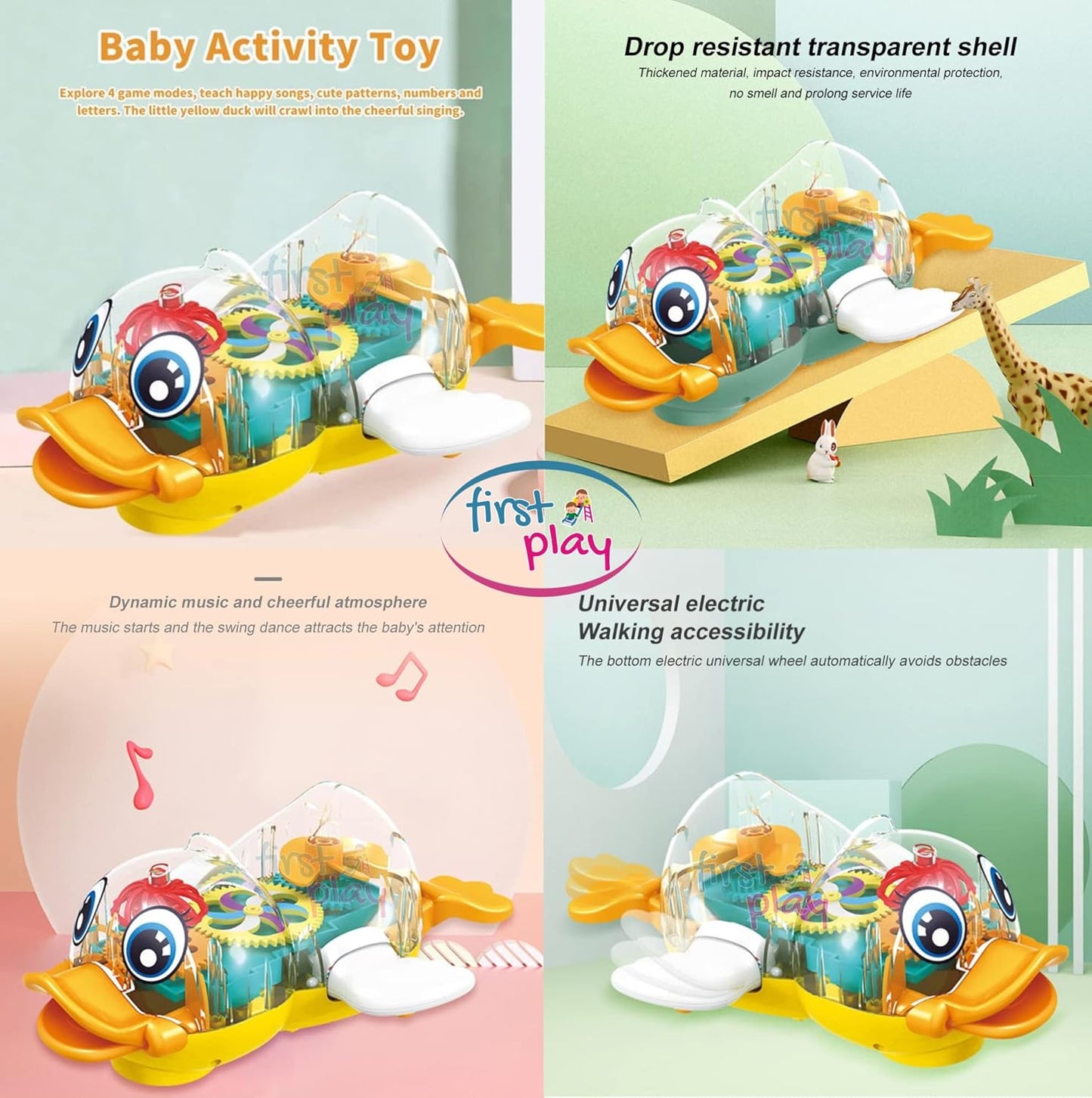 Bump n Go 3D Gear Transparent Duck Toy