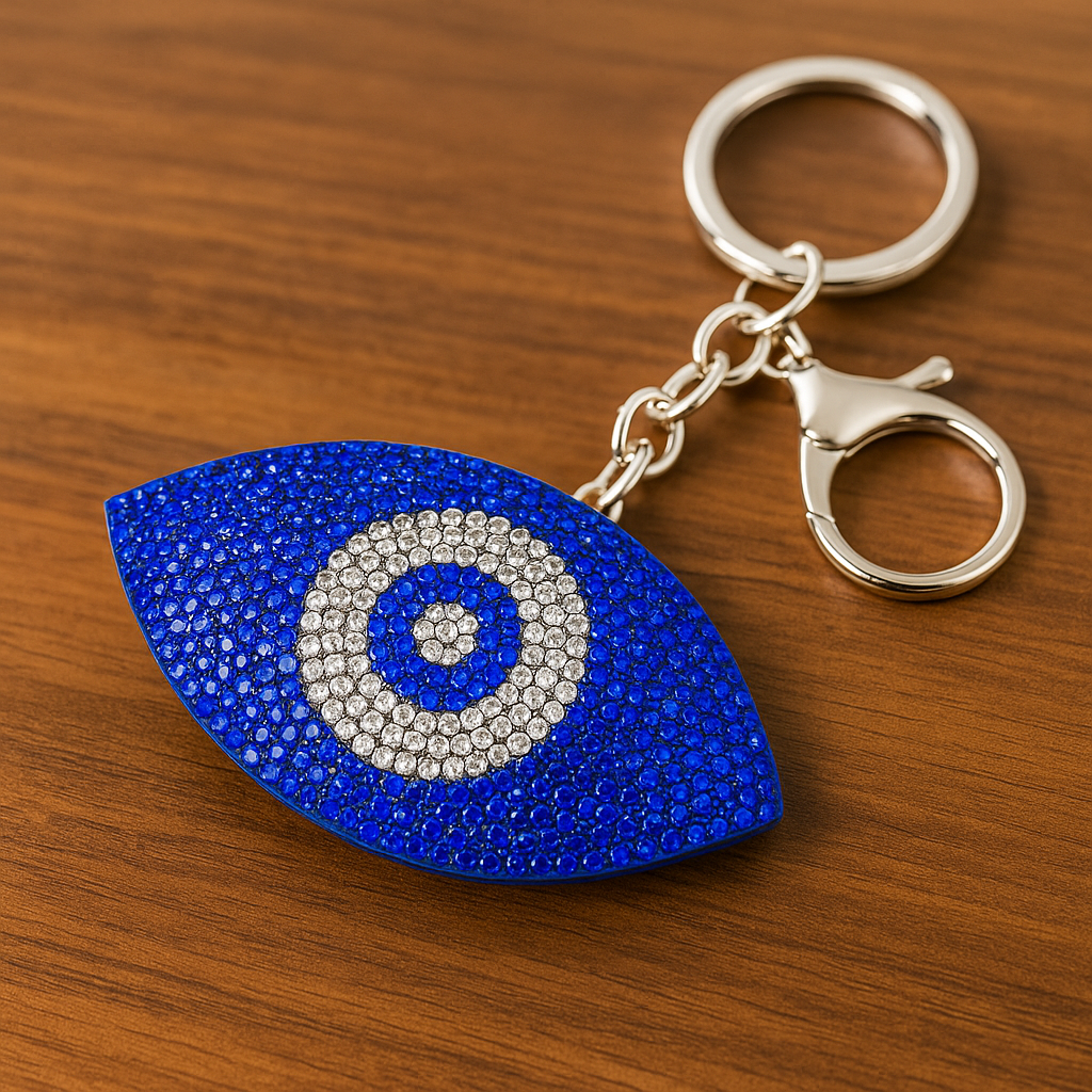 Blue Evil Eye Rhinestone Keychain