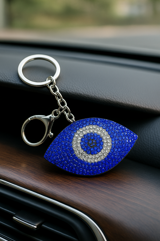 Blue Evil Eye Rhinestone Keychain