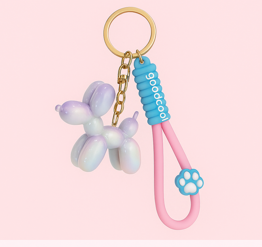 Pastel Balloon Dog Keychain