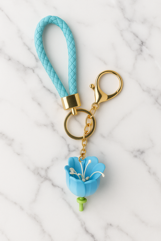 Blue Flower Keychain-