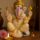 "White & Golden Lord Ganesha Idol