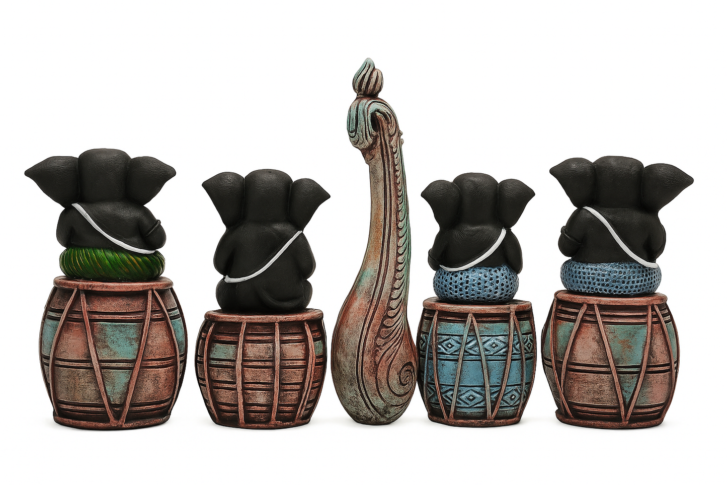 🪔 Set of 3 Ganesh Ji Musician Idols-