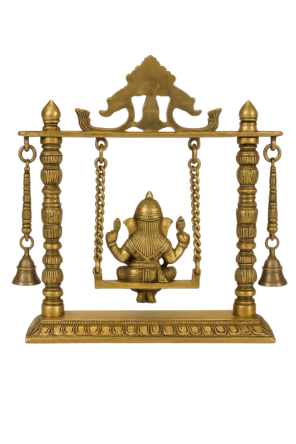 Brass Ganesh Ji on Jhoola (Swing) Idol