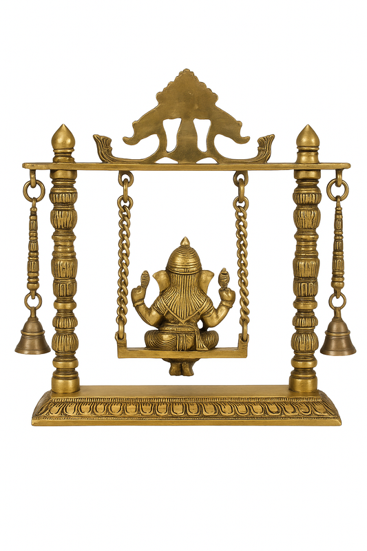 Brass Ganesh Ji on Jhoola (Swing) Idol