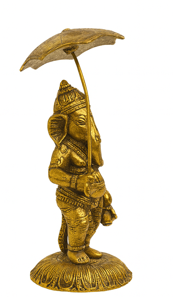 🪔🙏 Brass Ganesha Idol with Umbrella