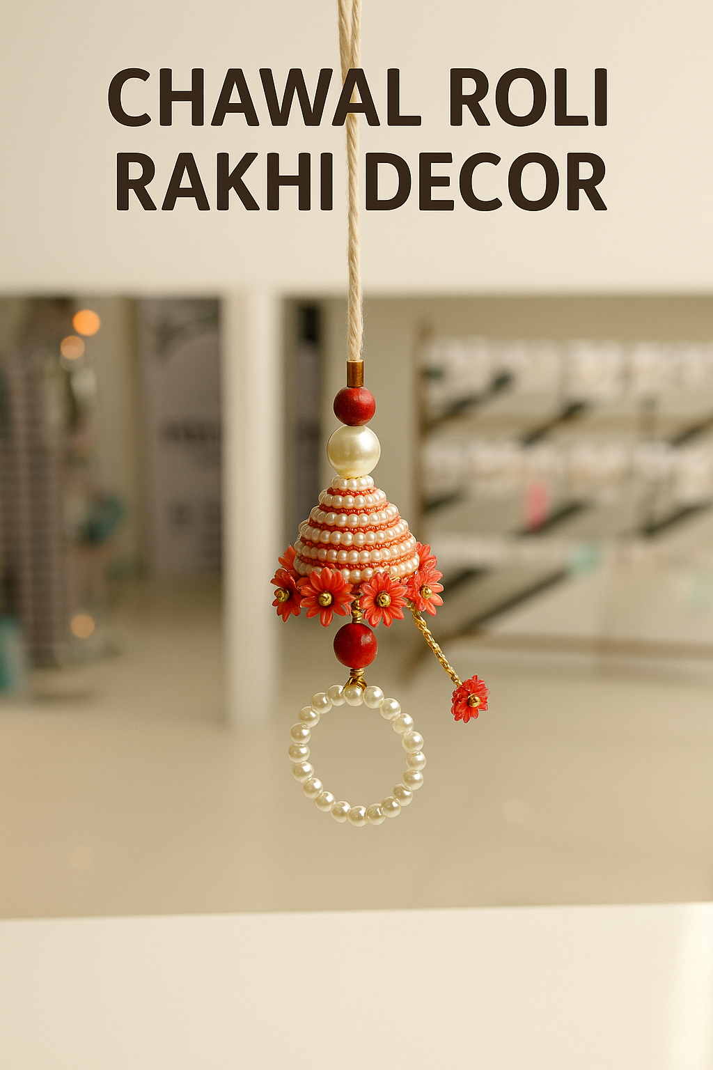 💖 Elegant Rakhi with Pearl Ring