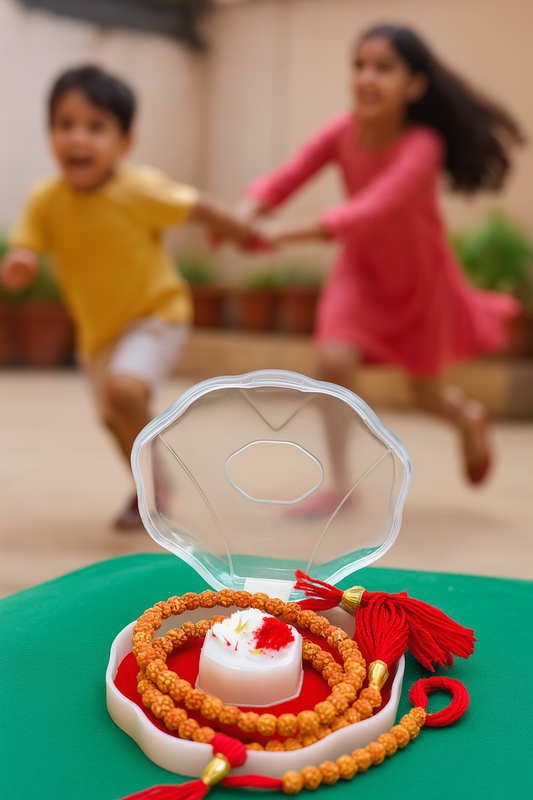 🧿 Rudraksha Rakhi Gift Set 🎁 |