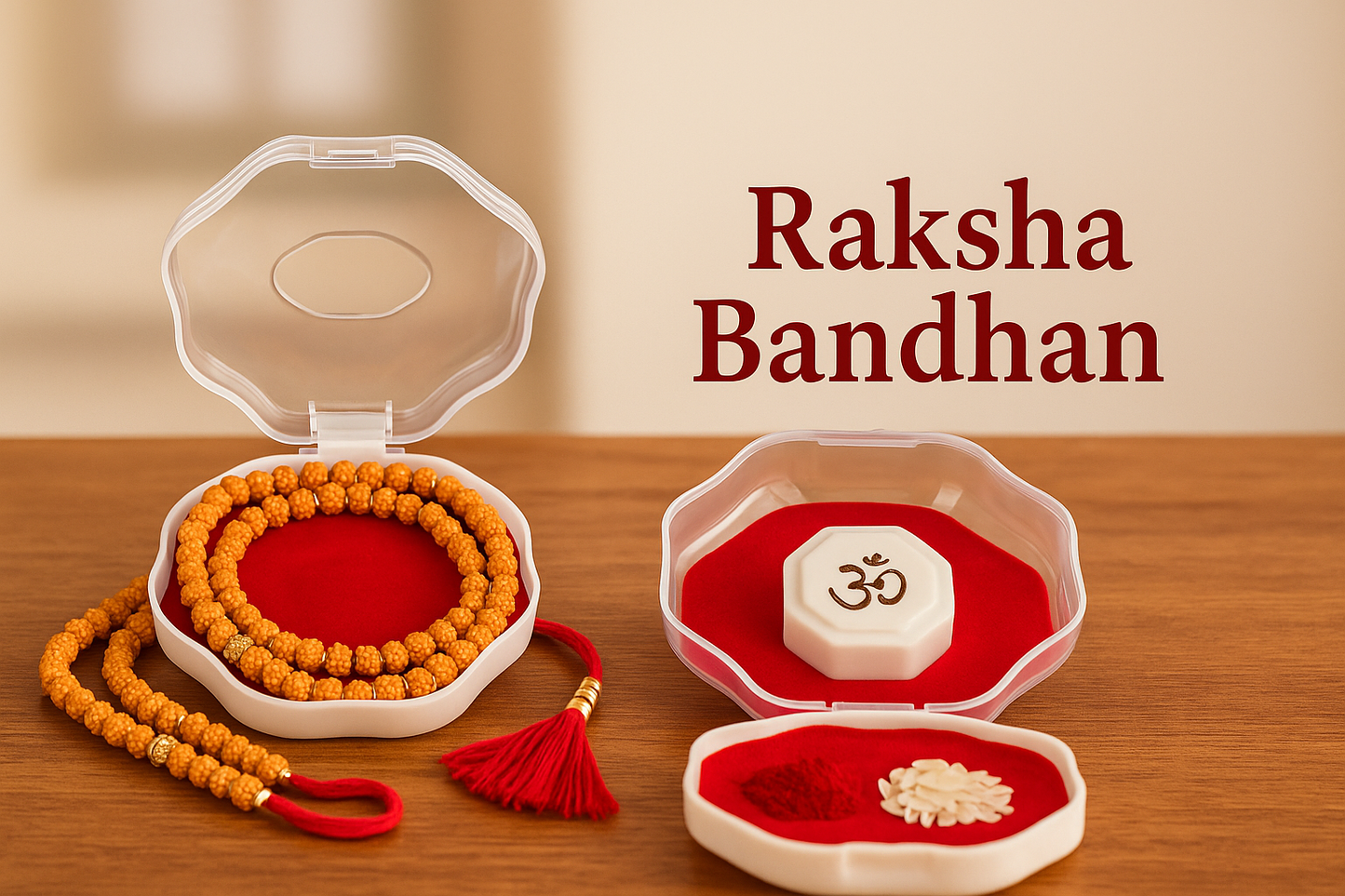 🧿 Rudraksha Rakhi Gift Set 🎁 |