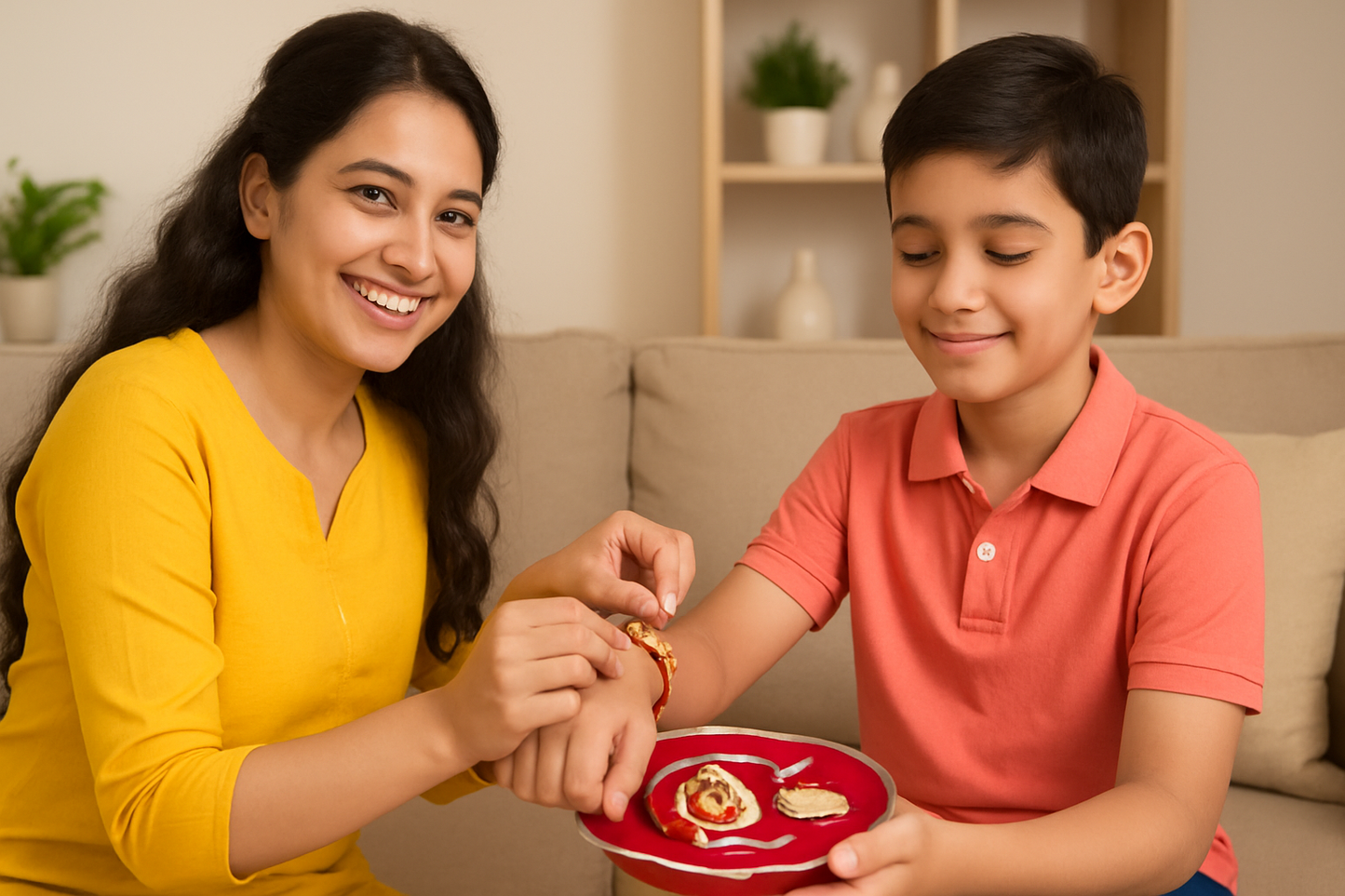 🌸 Traditional Rudraksha Rakhi for Brother 🎁