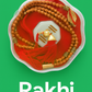 Designer Rudraksha Rakhi with Golden Nazar Charm |