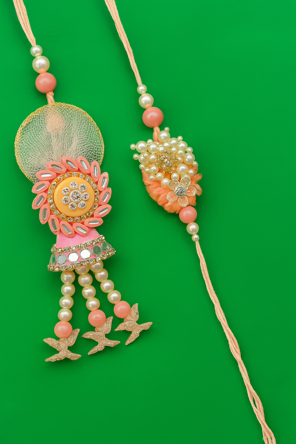 🌸 Designer Rakhi & Lumba combo