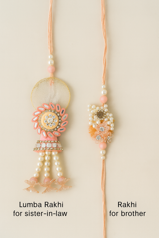🌸 Designer Rakhi & Lumba combo