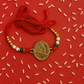 Elegant Traditional Rakhi with Golden Diya Design