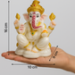 "White & Golden Lord Ganesha Idol