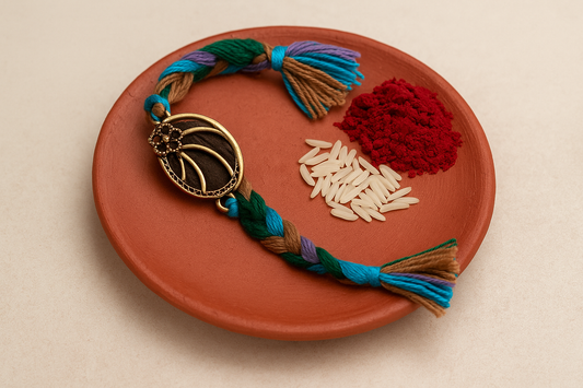🧿 Traditional Rakhi with Multicolor Thread