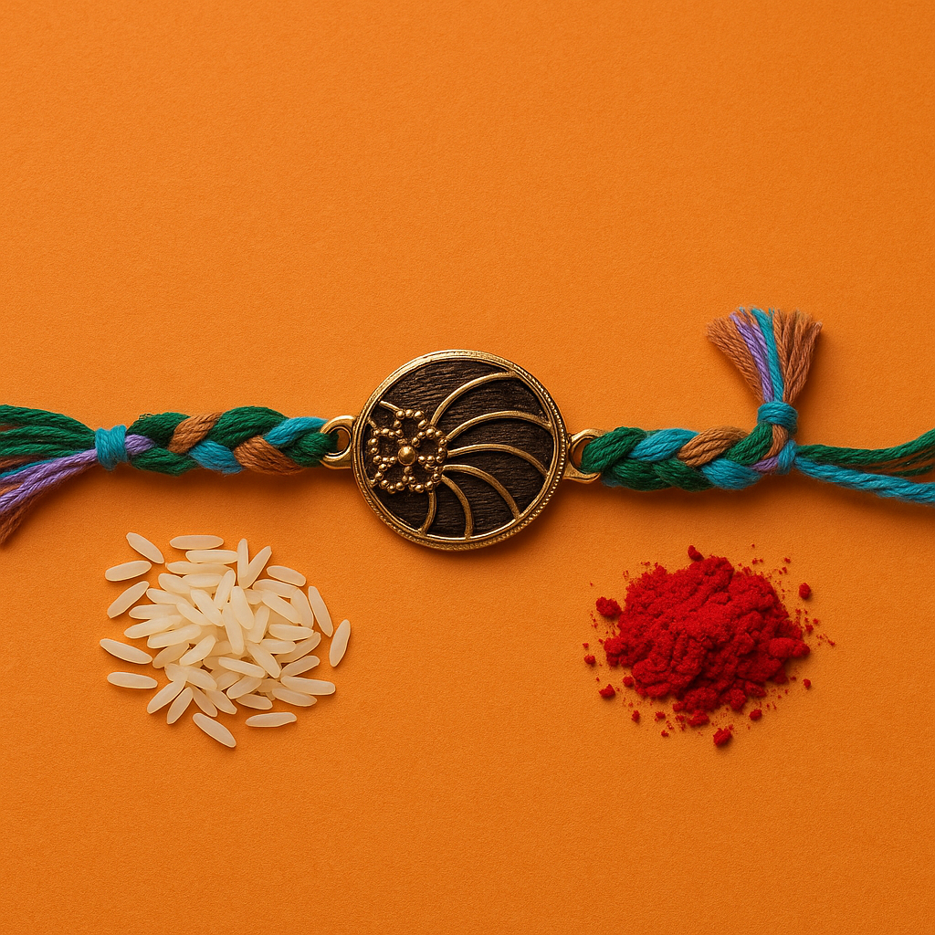 🧿 Traditional Rakhi with Multicolor Thread